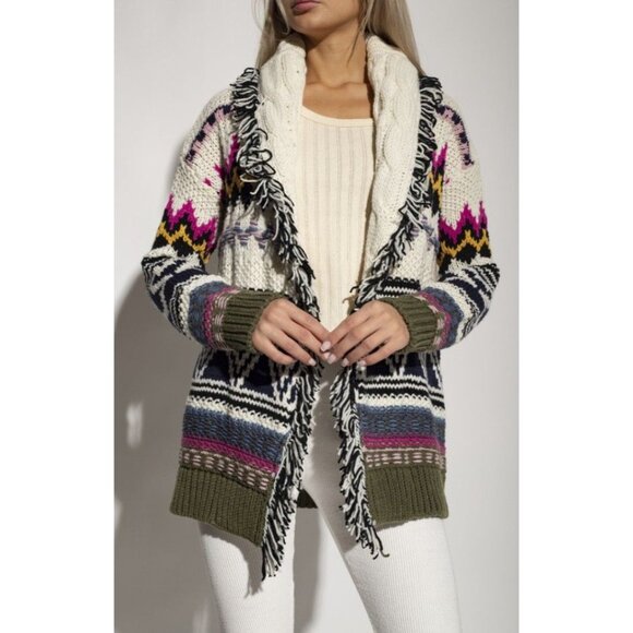 Zadig & Voltaire Ella Cardigan Jacket Fringe Enjoy Today Size M L NWT - Picture 4 of 12